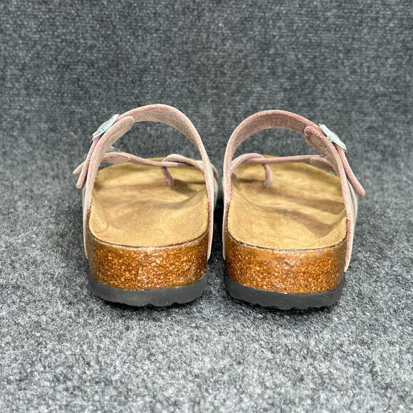 Birkenstock Mayari Sandals Women's Size 10 Faded Pink Leather Buckle Flip Flops - Picture 5 of 13